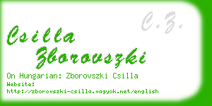 csilla zborovszki business card